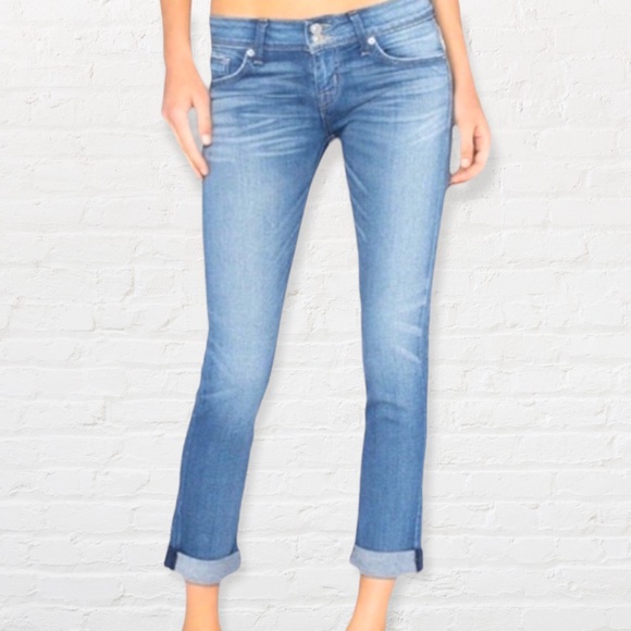 Hudson Jeans Women’s Size 26” Ginny Straight Cuff Ankle Blue Back Flip Pockets